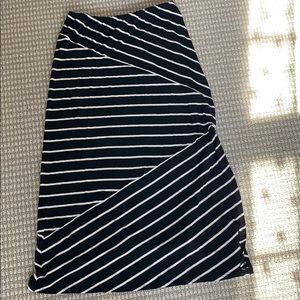 Loft Striped Maxi Skirt with side slit